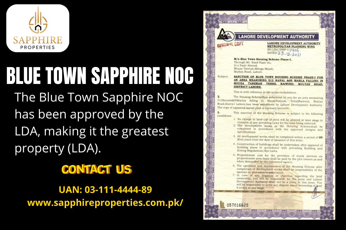 Blue Town Sapphire Lahore NOC